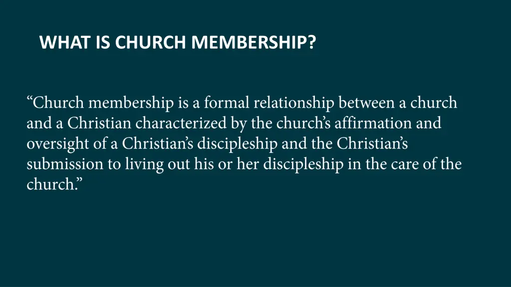 what is church membership