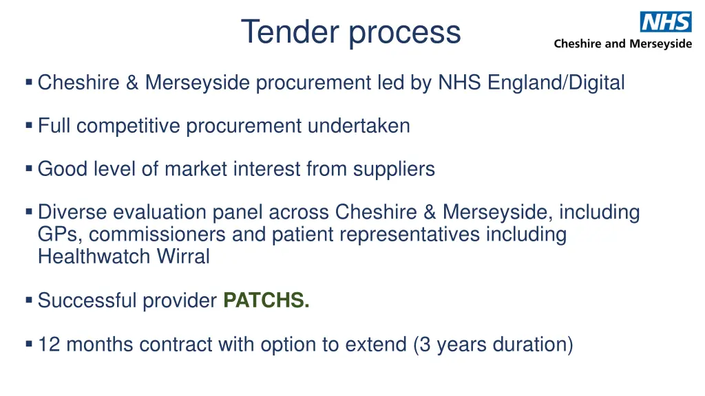 tender process