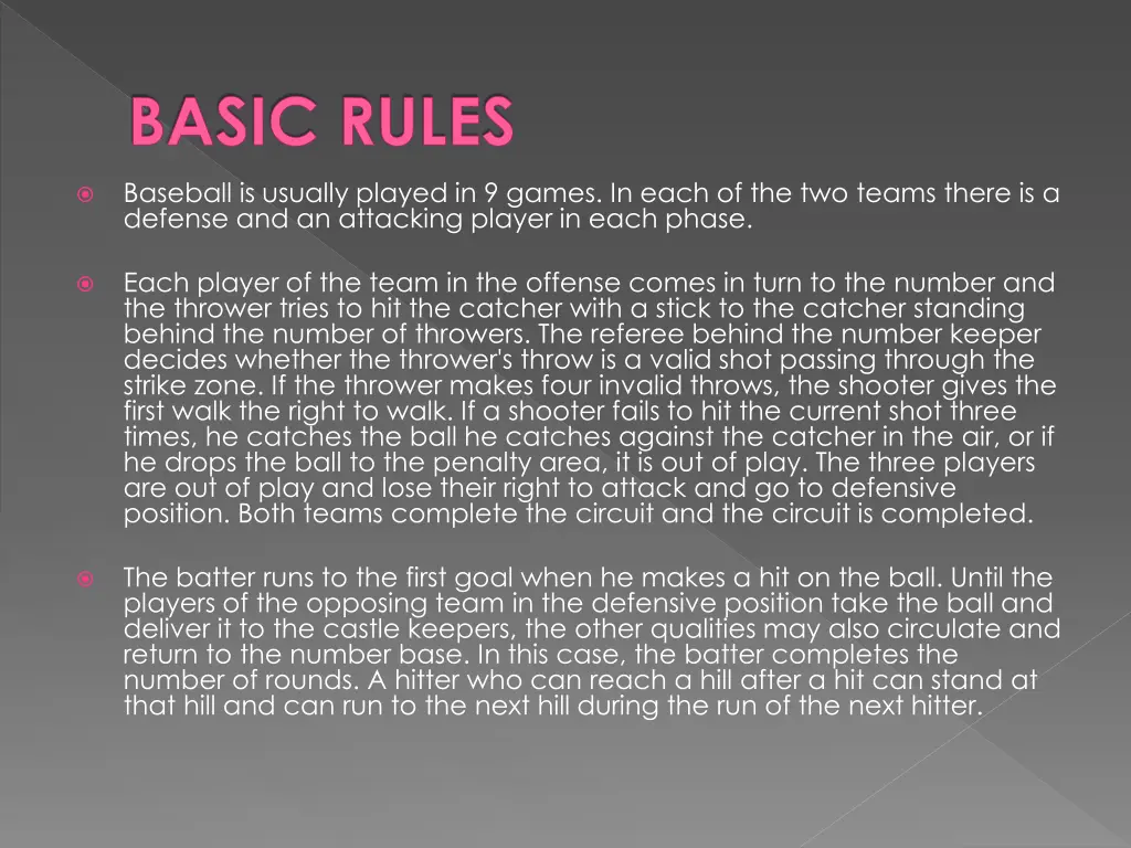 basic rules