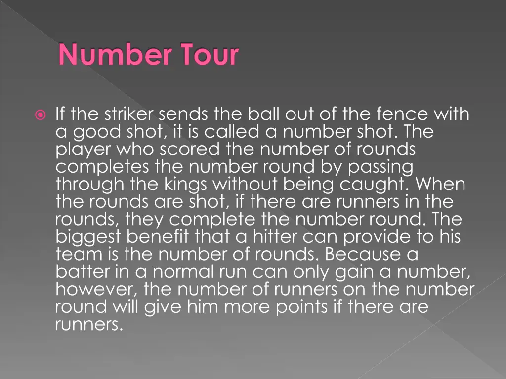 number tour