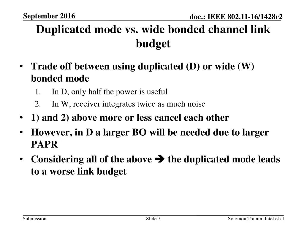 september 2016 duplicated mode vs wide bonded