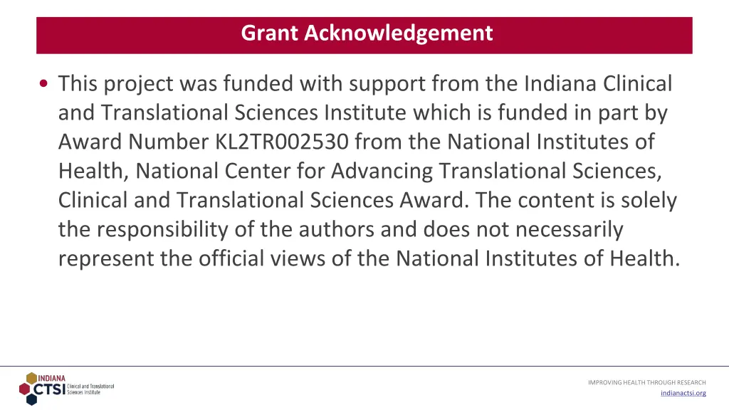 grant acknowledgement
