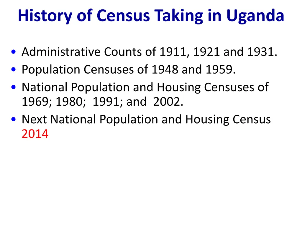 history of census taking in uganda