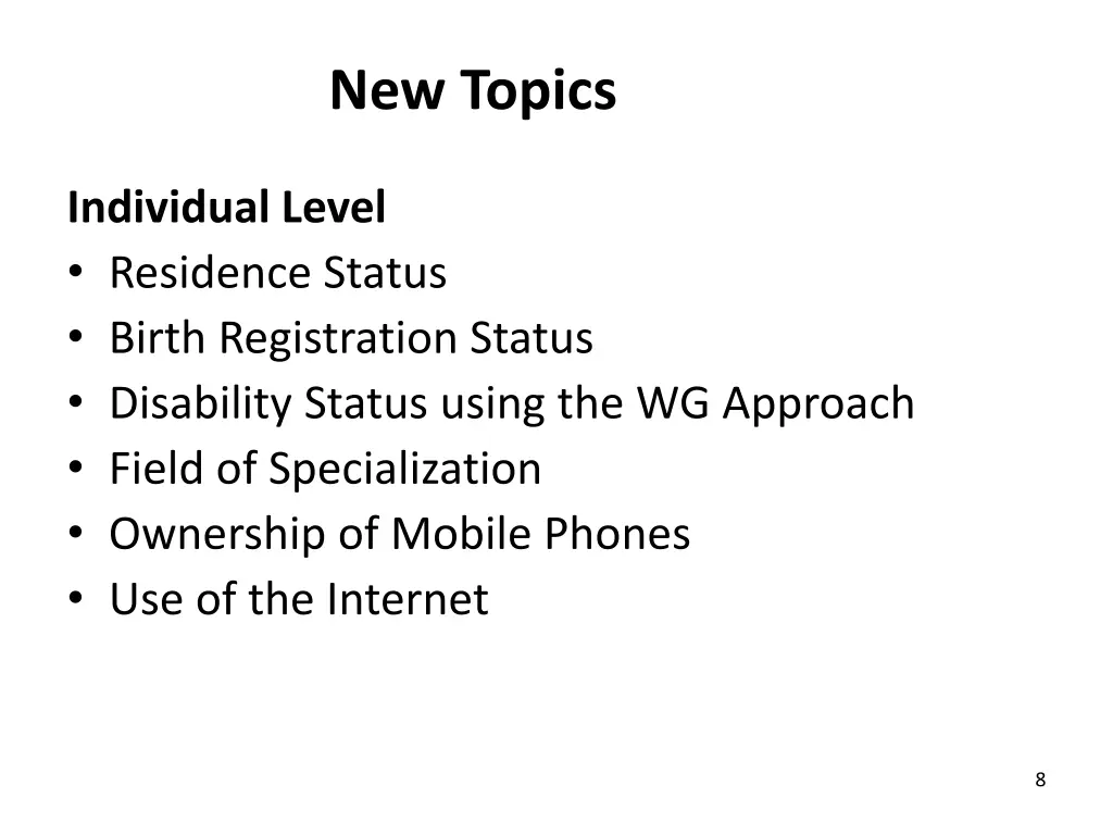 new topics