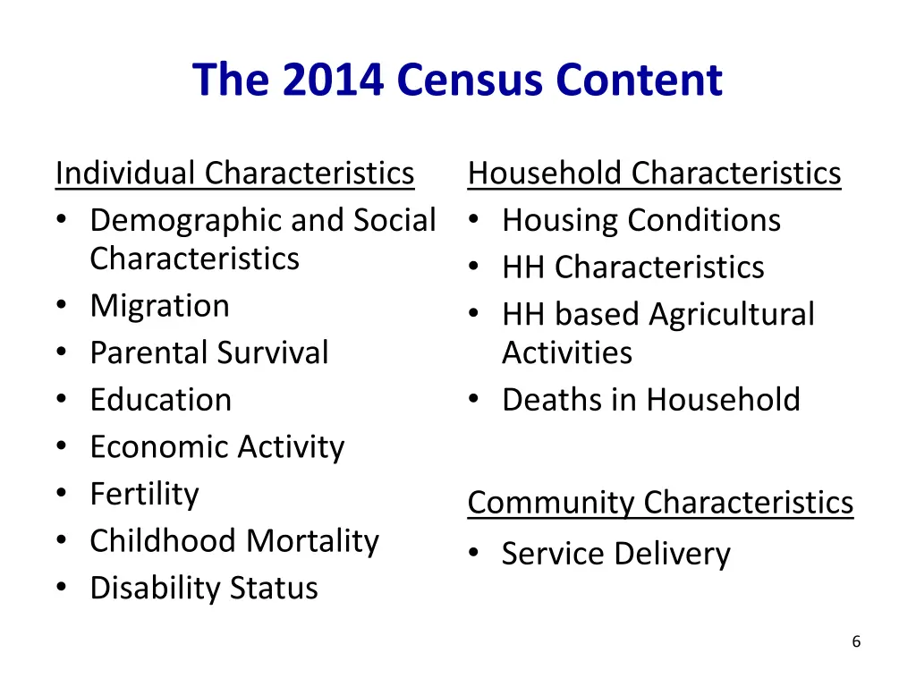 the 2014 census content
