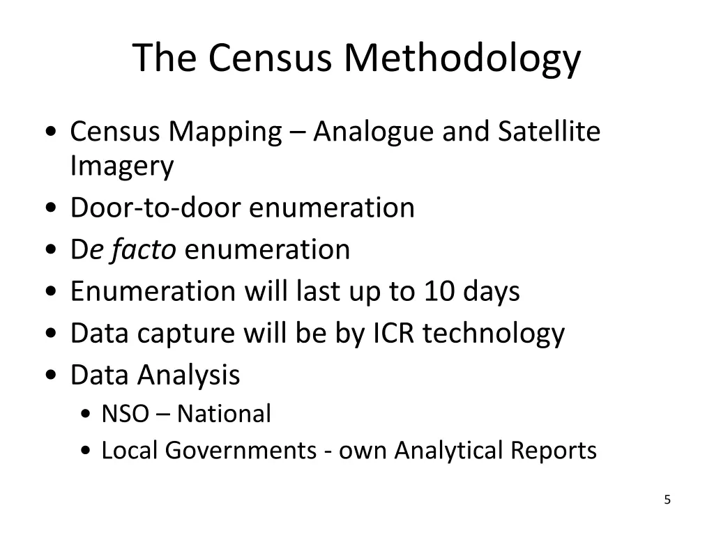 the census methodology