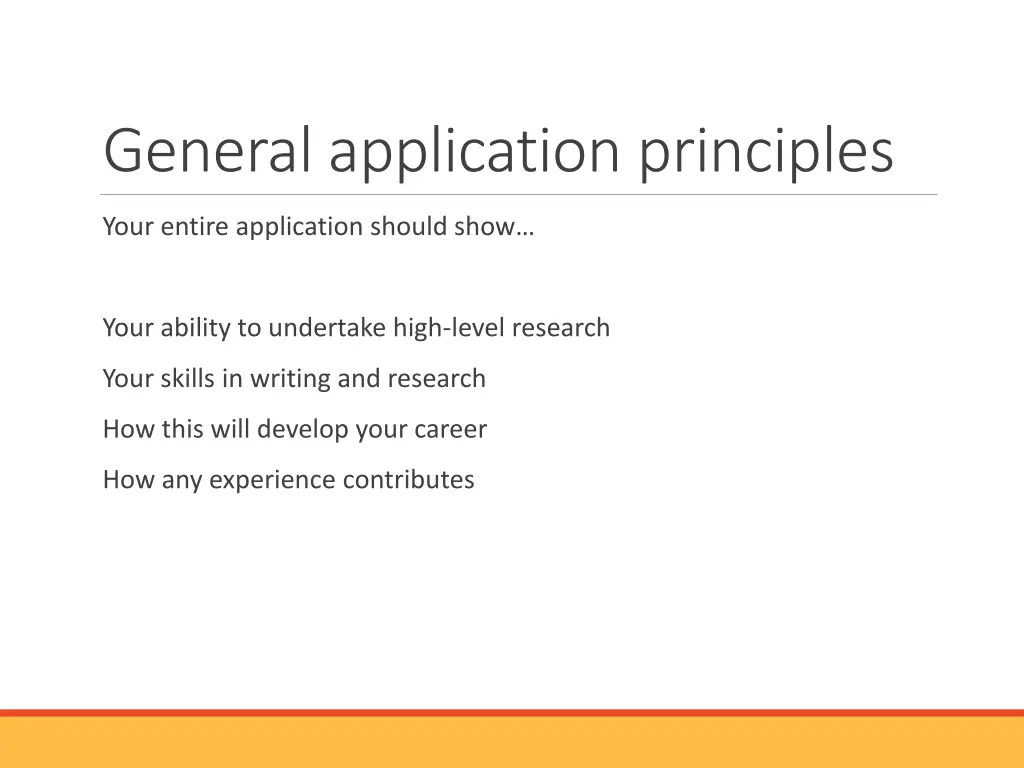 general application principles