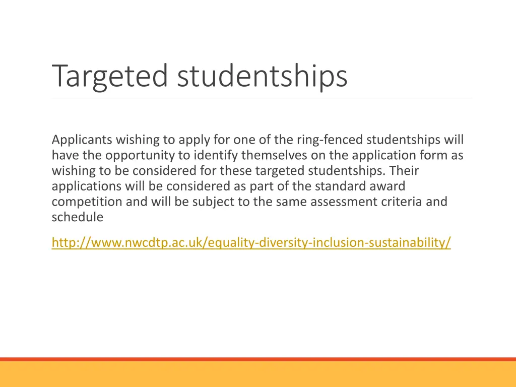 targeted studentships