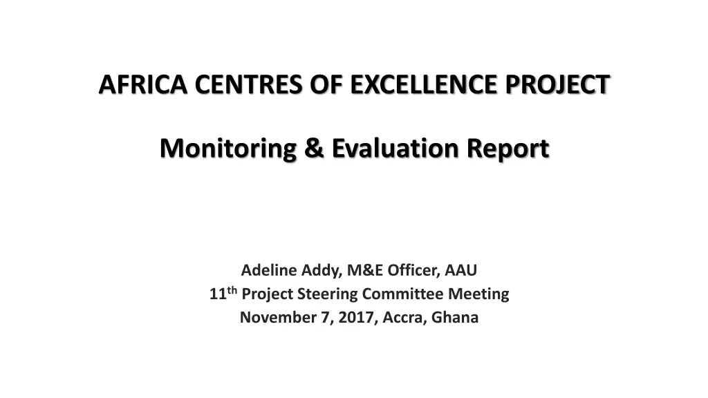 africa centres of excellence project