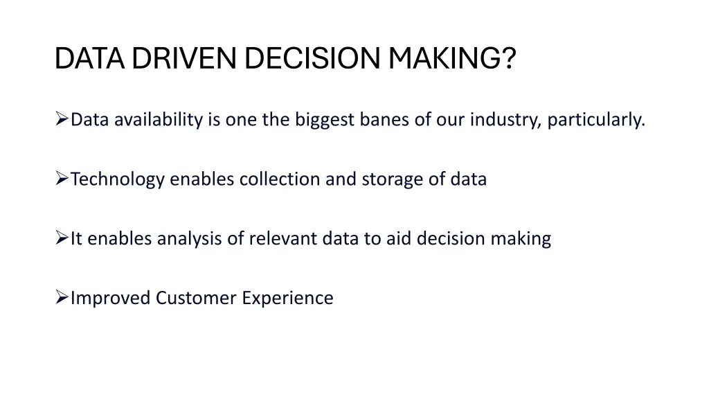 data driven decision making