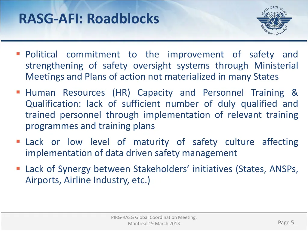 rasg afi roadblocks