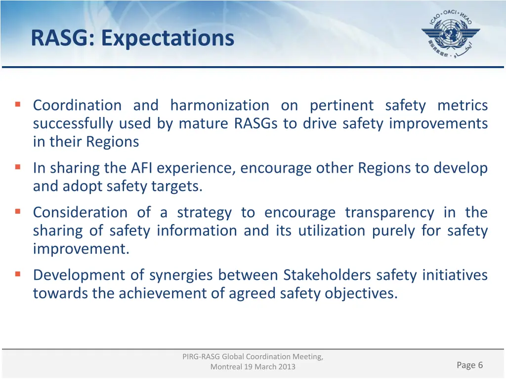 rasg expectations