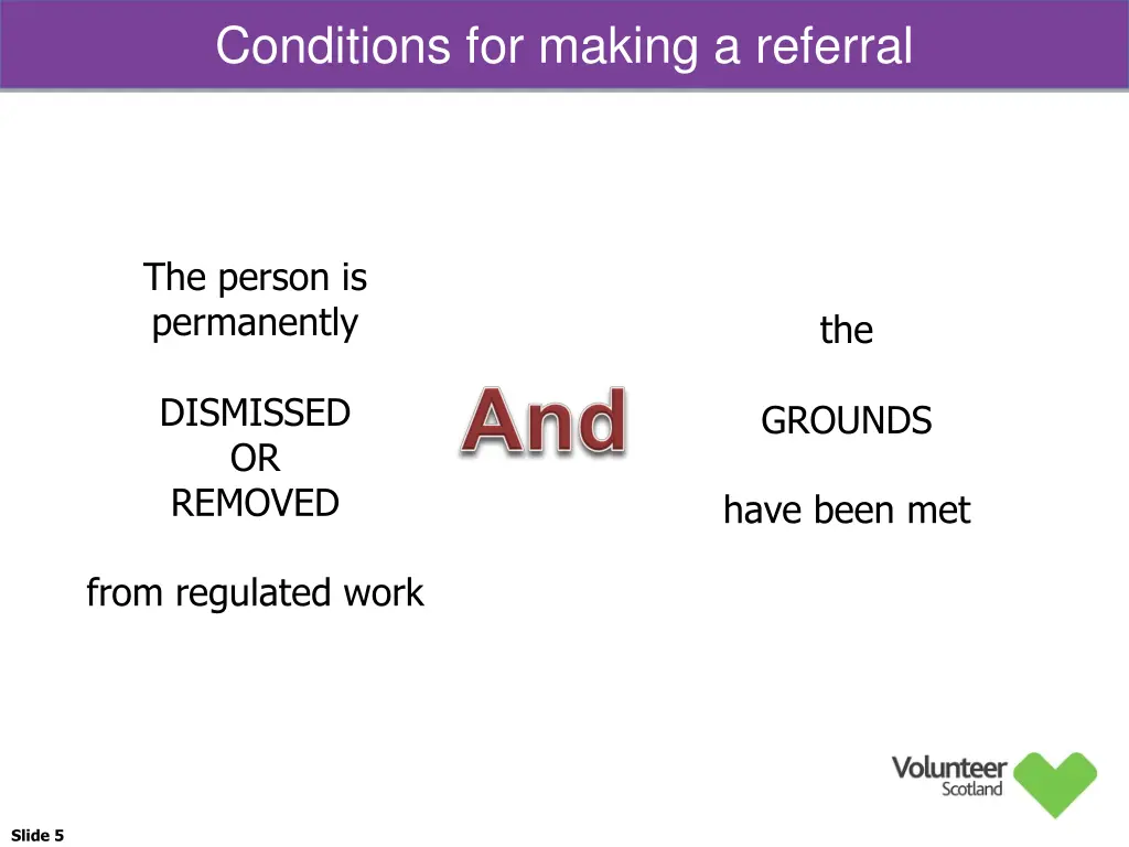 conditions for making a referral
