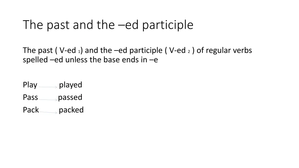 the past and the ed participle