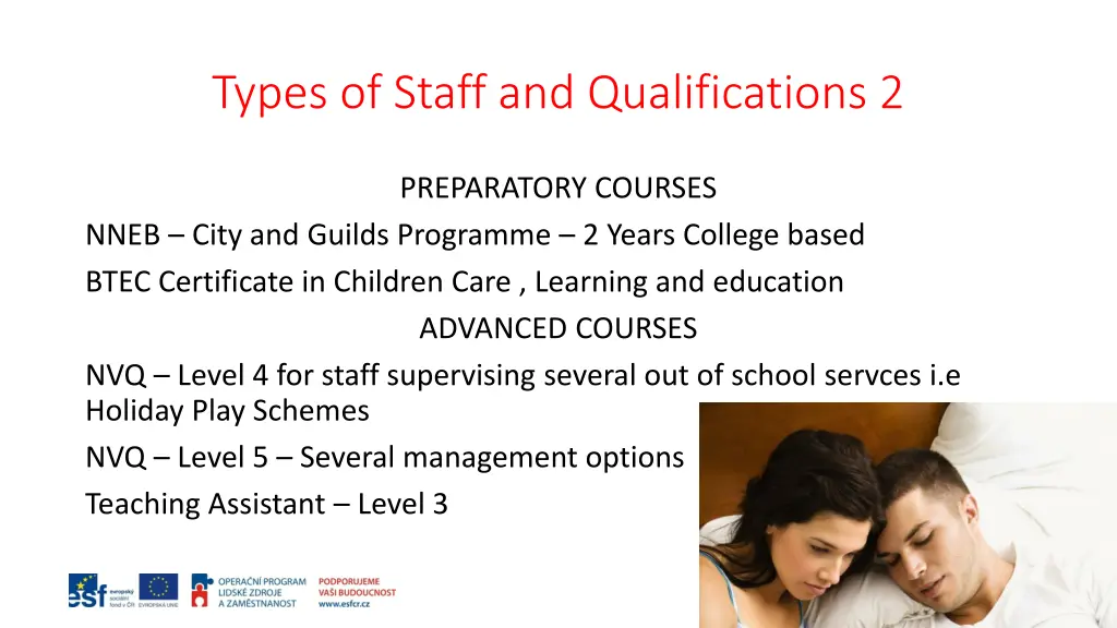 types of staff and qualifications 2