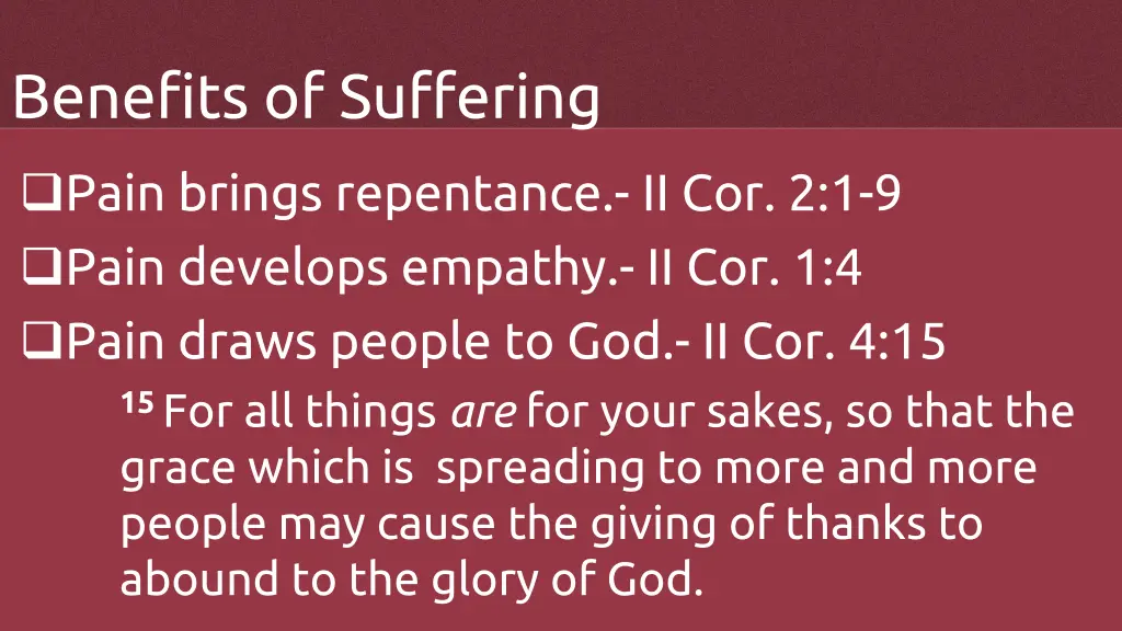 benefits of suffering 2