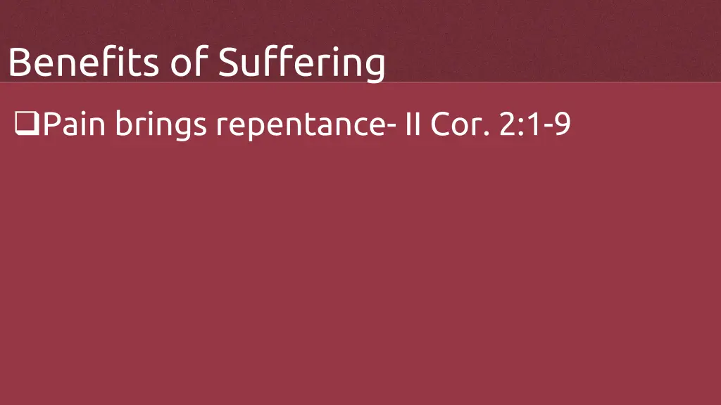 benefits of suffering