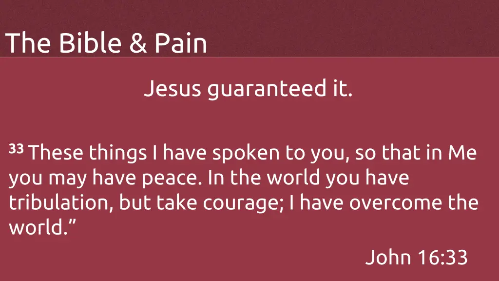 the bible pain 1