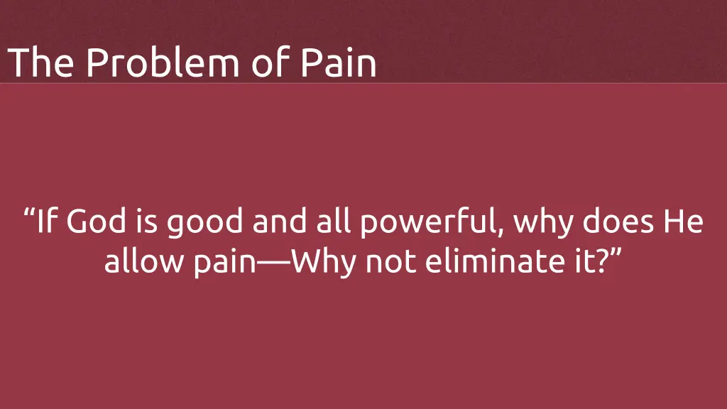 the problem of pain 1