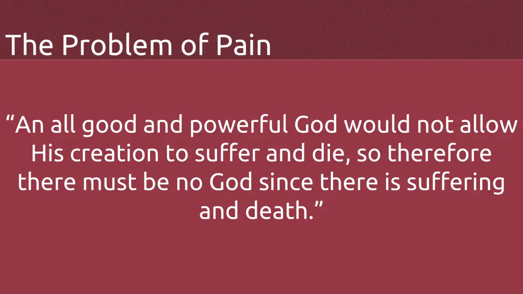 the problem of pain 2