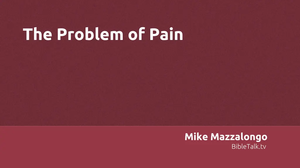 the problem of pain