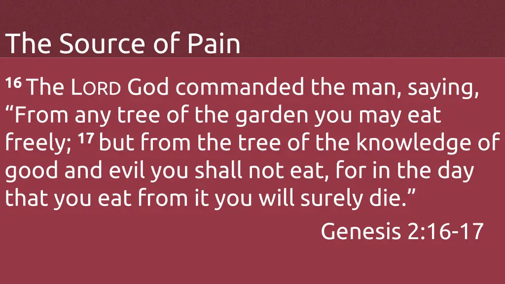 the source of pain 1