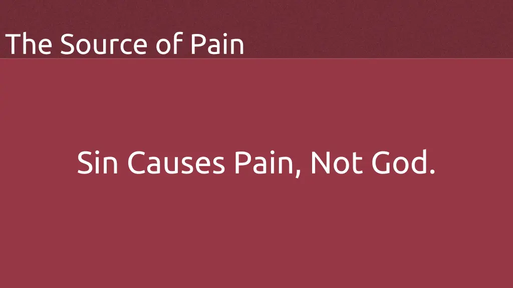 the source of pain