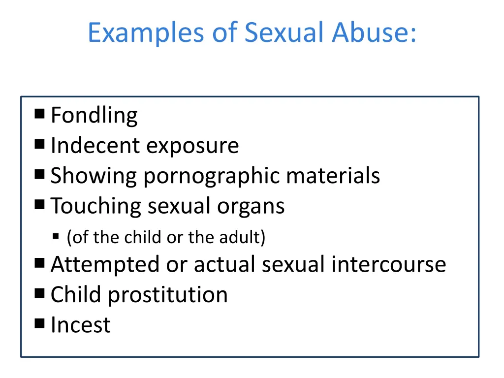 examples of sexual abuse
