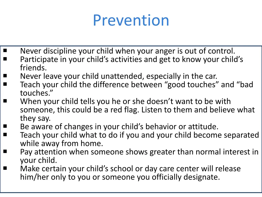 prevention
