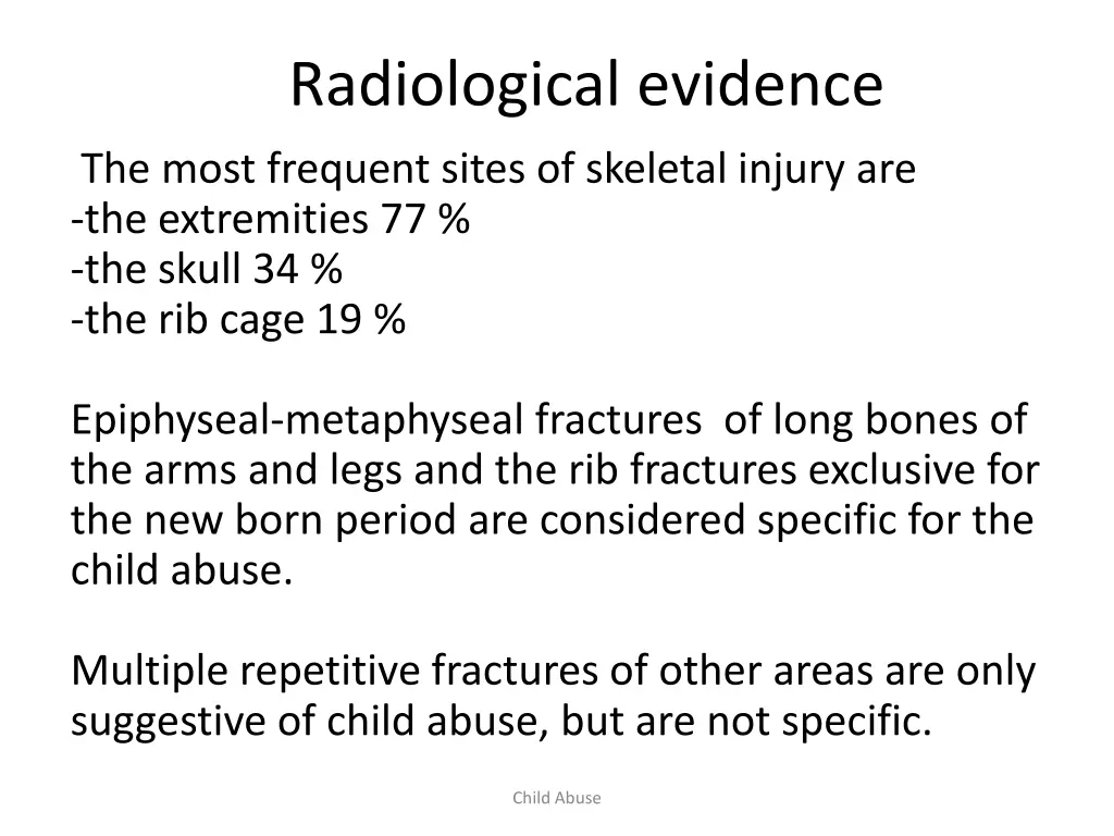 radiological evidence