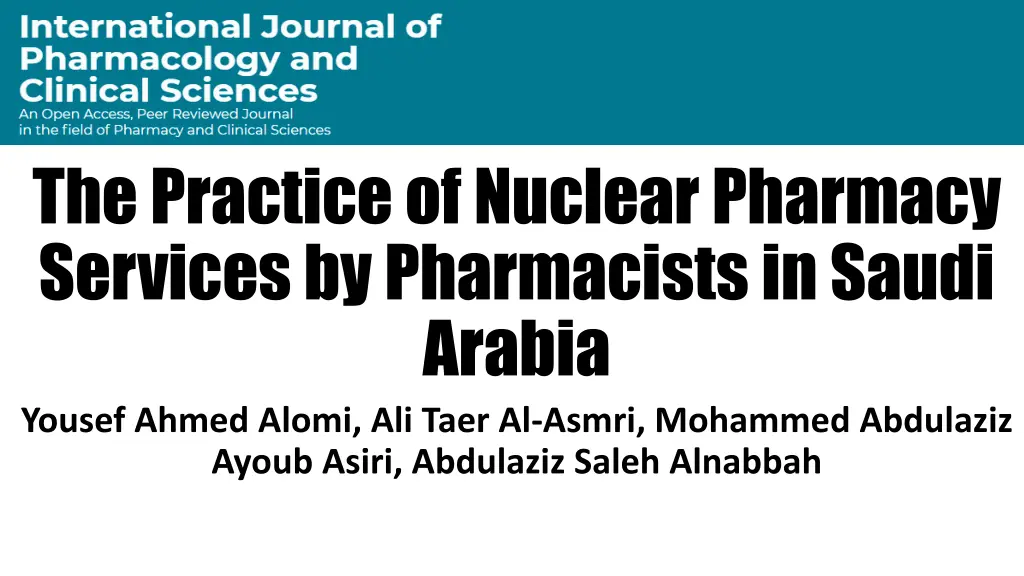 the practice of nuclear pharmacy services