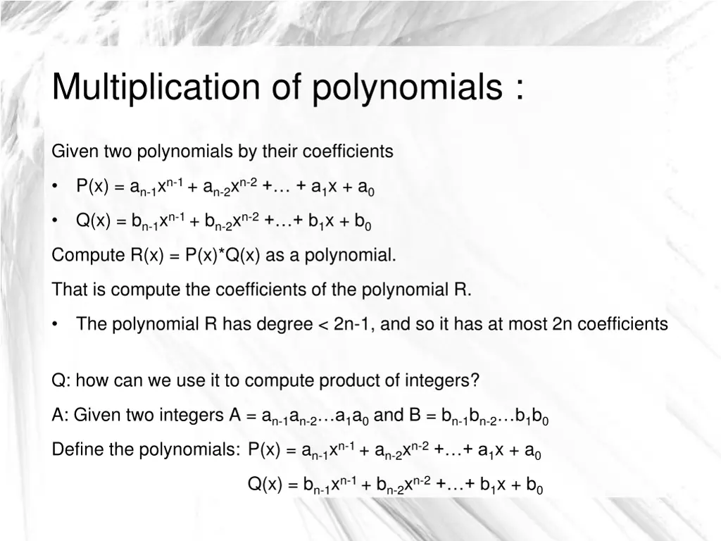 multiplication of polynomials 1