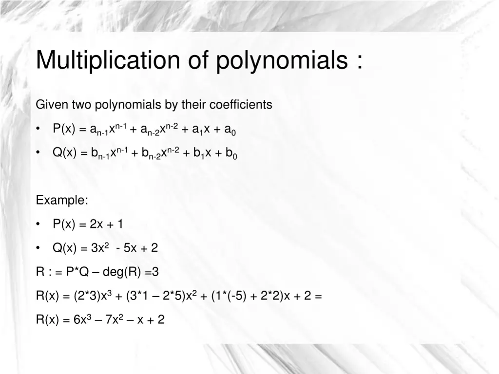 multiplication of polynomials