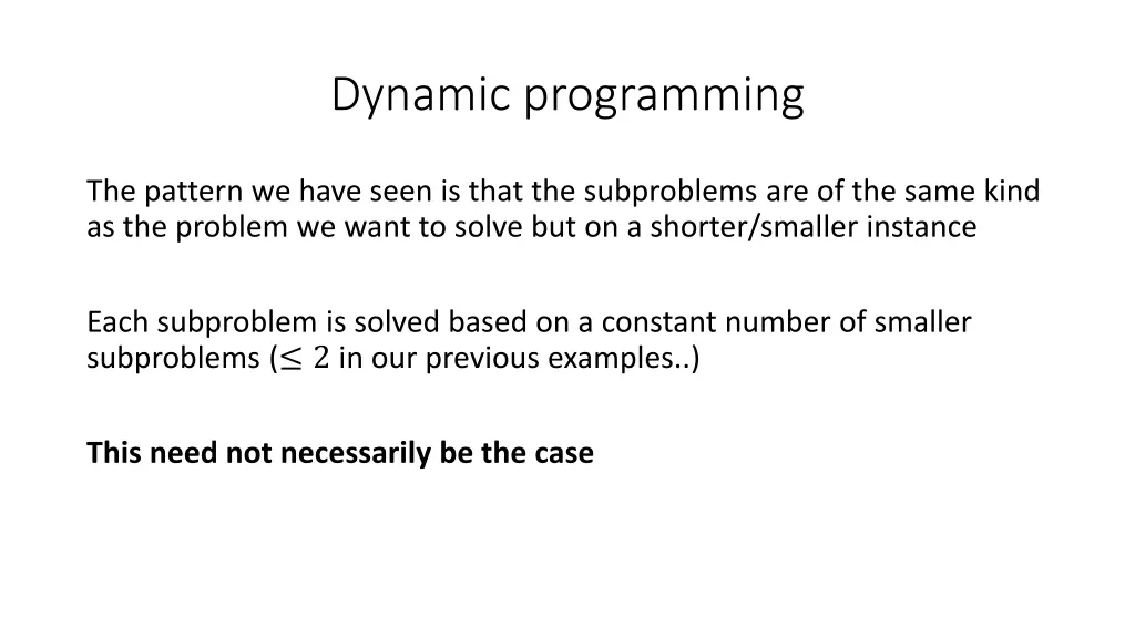 dynamic programming