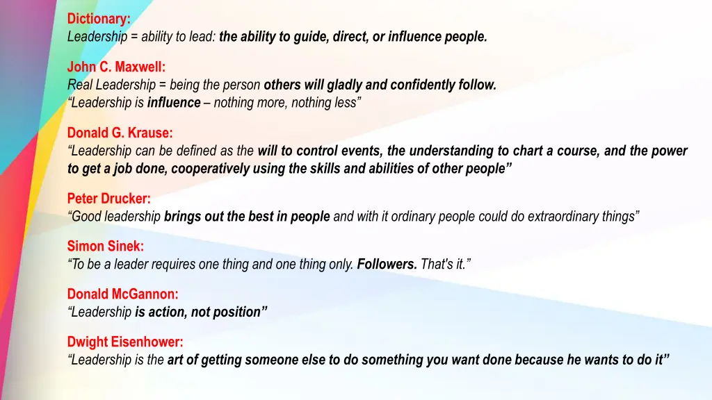 dictionary leadership ability to lead the ability