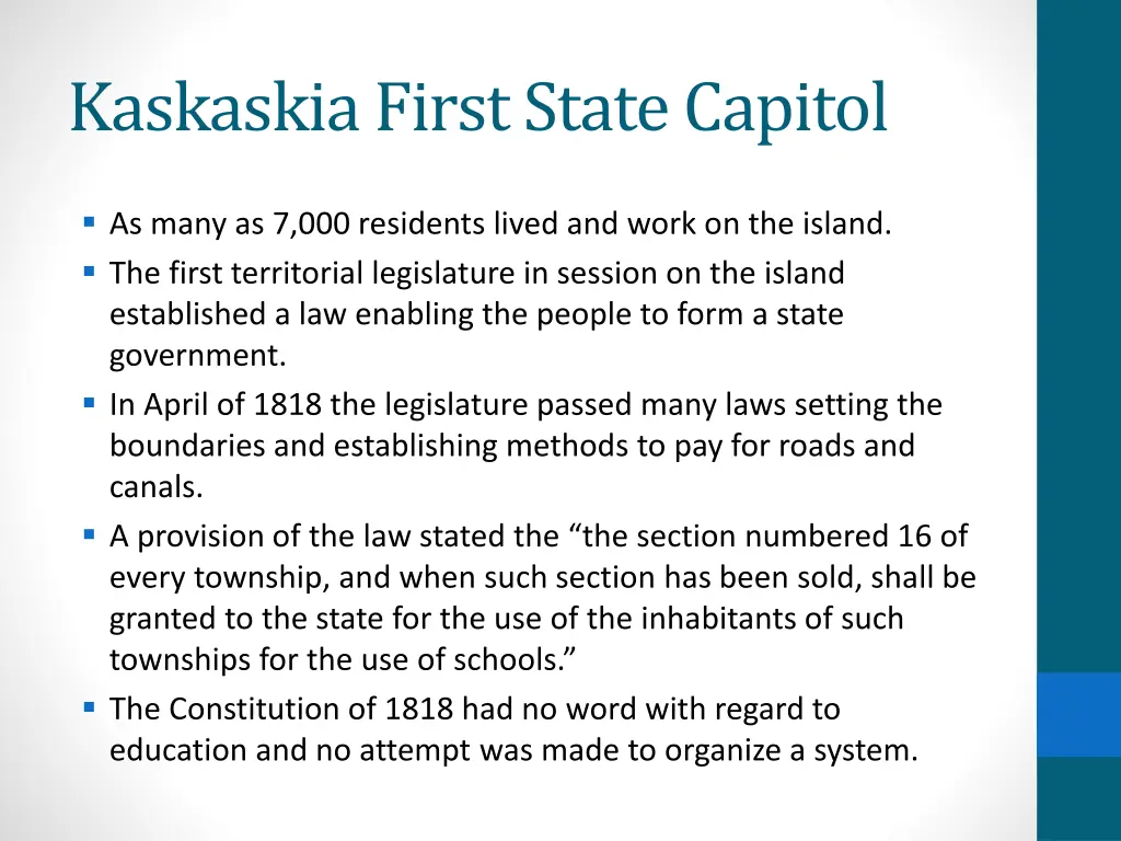 kaskaskia first state capitol