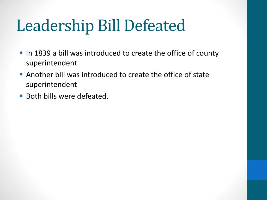 leadership bill defeated