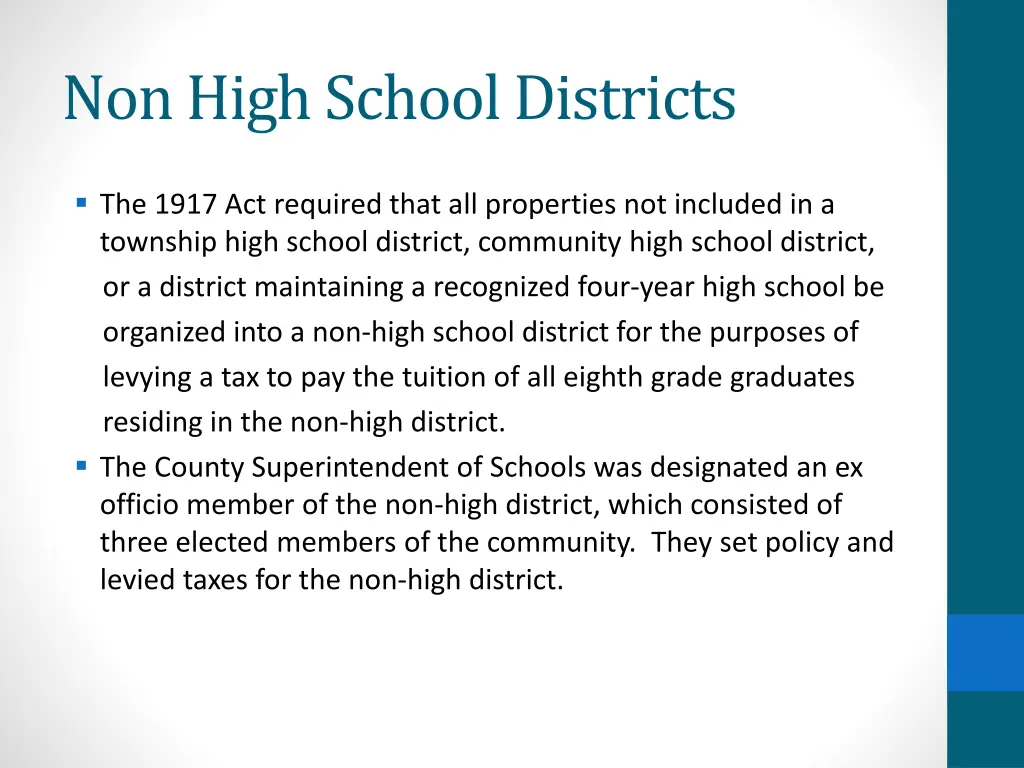 non high school districts