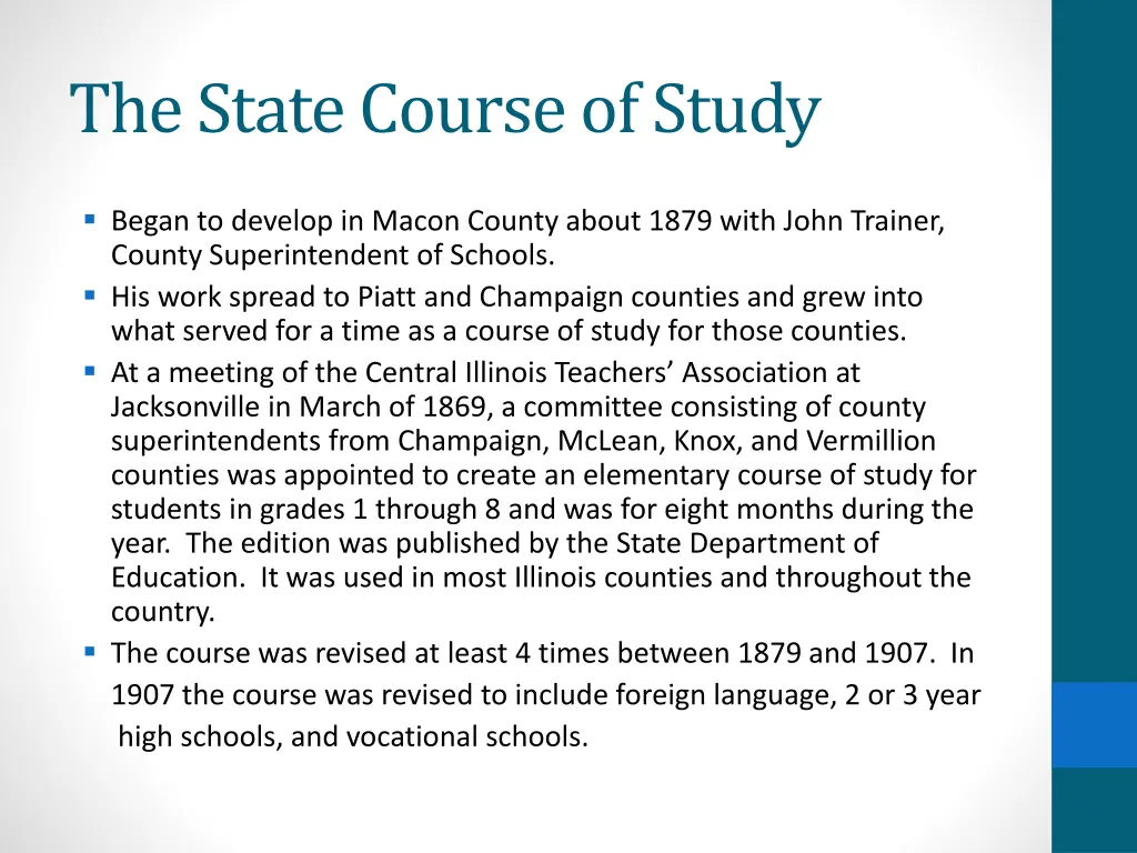 the state course of study