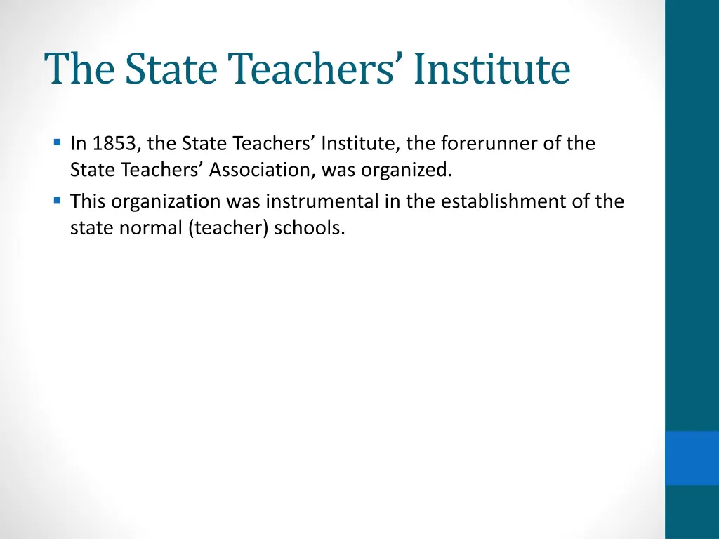 the state teachers institute