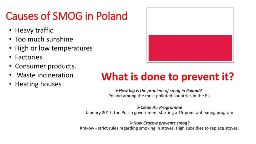 causes causes of smog in poland of smog in poland