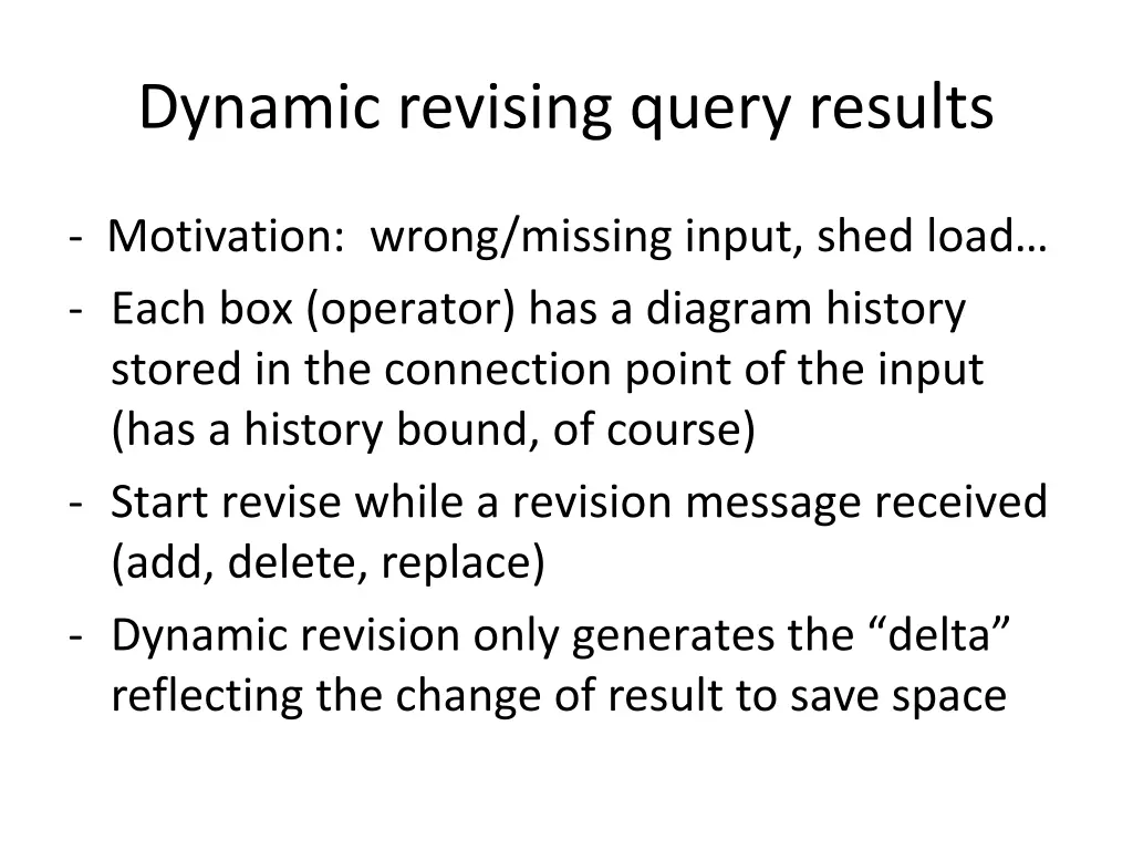 dynamic revising query results