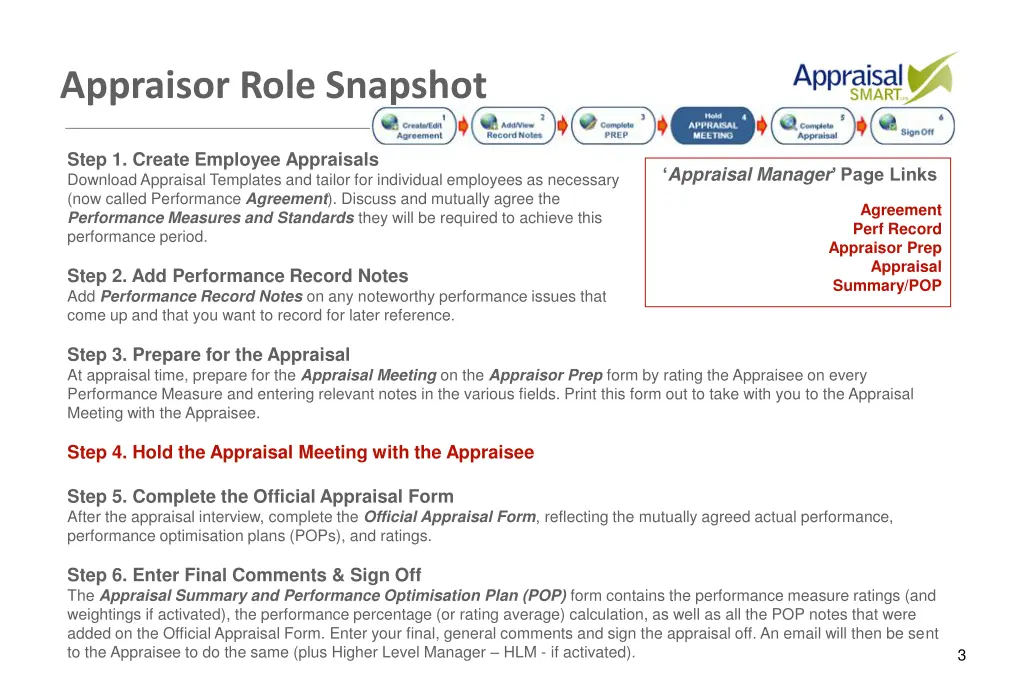 appraisor role snapshot