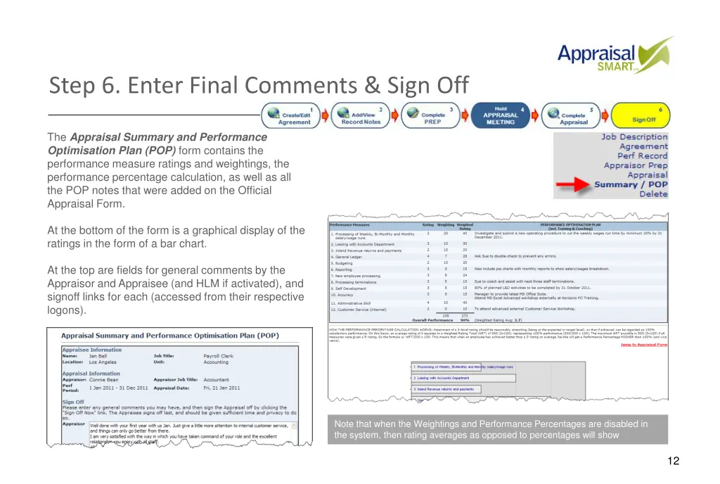 step 6 enter final comments sign off
