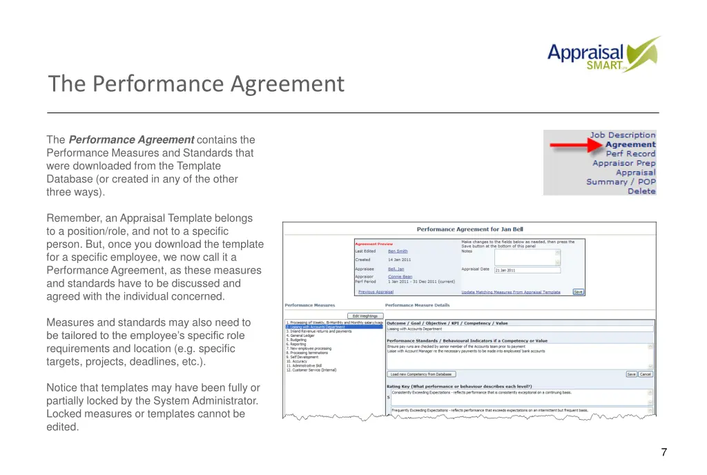 the performance agreement