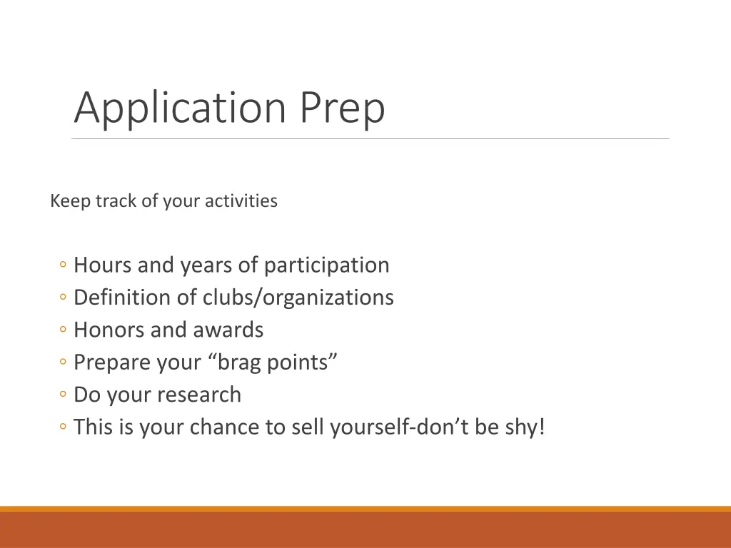 application prep