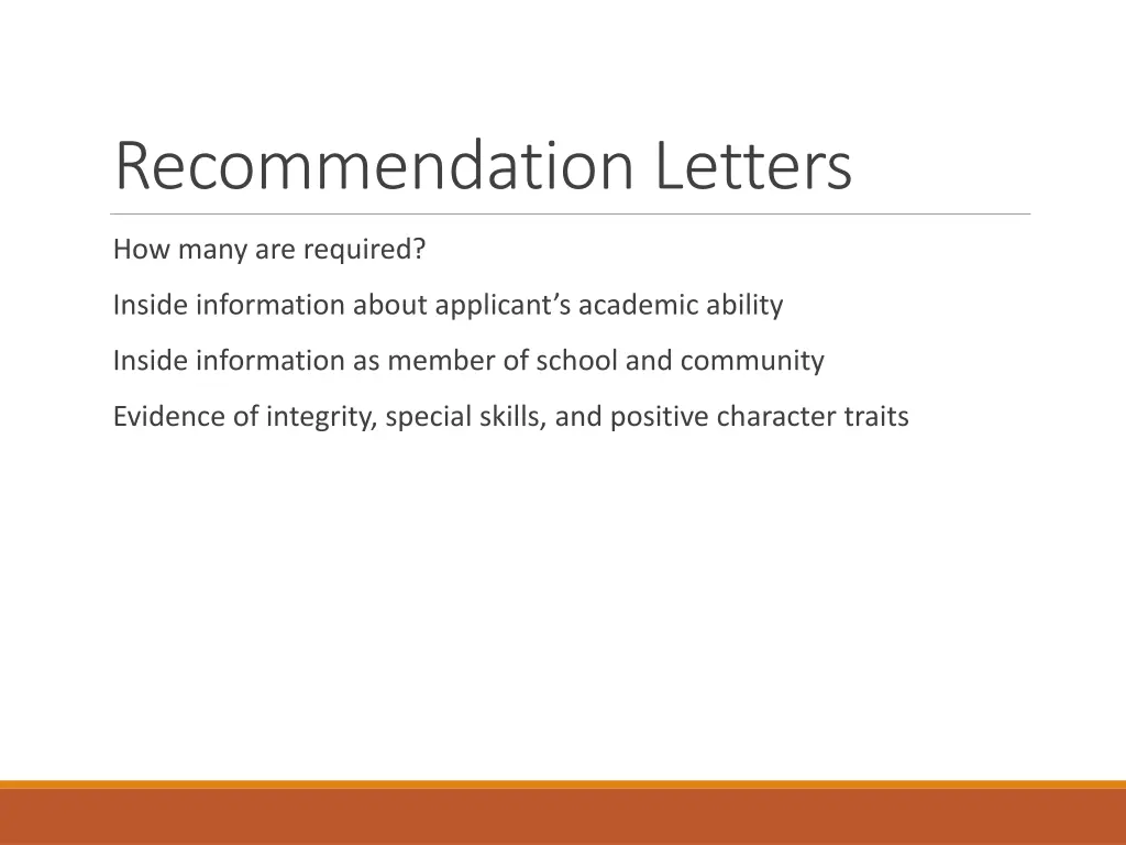 recommendation letters