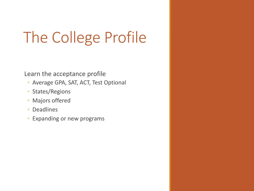 the college profile