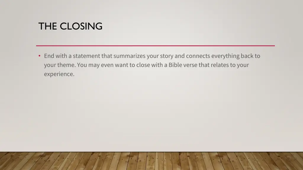 the closing