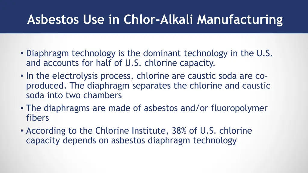 asbestos use in chlor alkali manufacturing 1